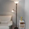 Lucande vloerlamp Dunja, wit/roest, metaal, leeslamp