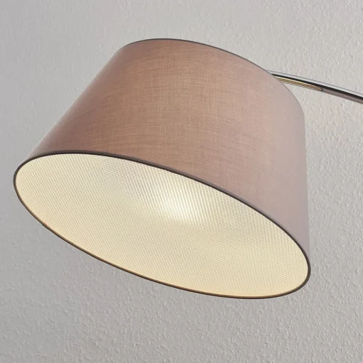 Lucande vloerlamp Evelyna, grijs/zwart, metaal, 192cm