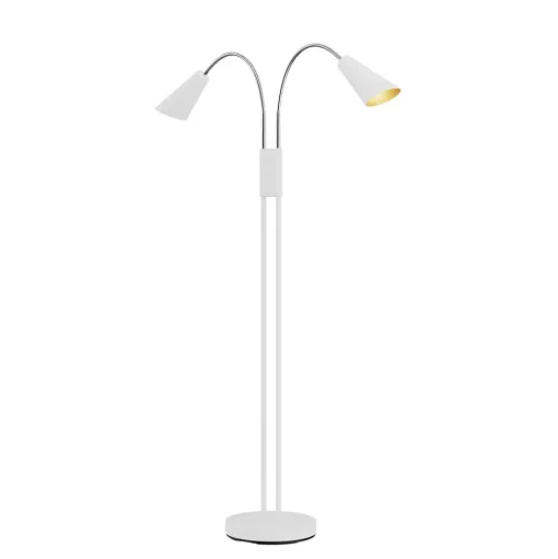 Lucande vloerlamp Medira, wit, 2-lamps, verstelbaar, GU10