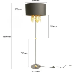 Lucande Vloerlamp van stof met bladdecoratie