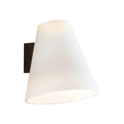 Lucande wandlamp Timido, wit/zwart, glas, 16,5 cm hoog