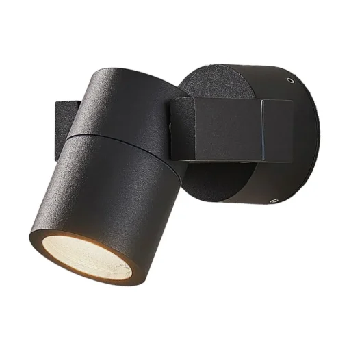 Lucande wandspot Kavuna, rond, antraciet, IP54