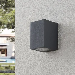 Lucande wandspot Lavina, 10 cm, antraciet, GU10, 1-lamp.