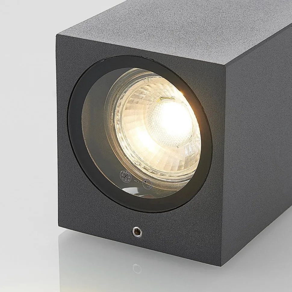 Lucande wandspot Lavina, 10 cm, antraciet, GU10, 1-lamp.