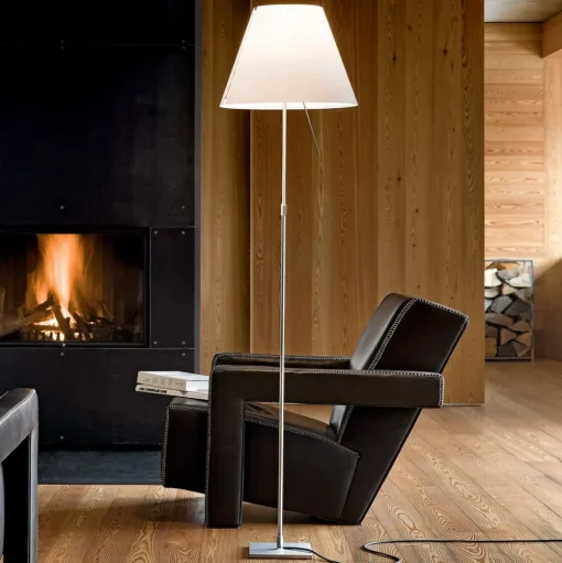 Luceplan Costanza vloerlamp D13ti, alu/wit