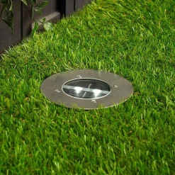 Lugo LED grondspot inbouwlamp, IP44, roestvrij staal, glas