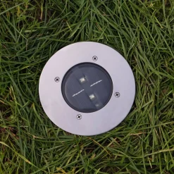 Lugo LED grondspot inbouwlamp, IP44, roestvrij staal, glas