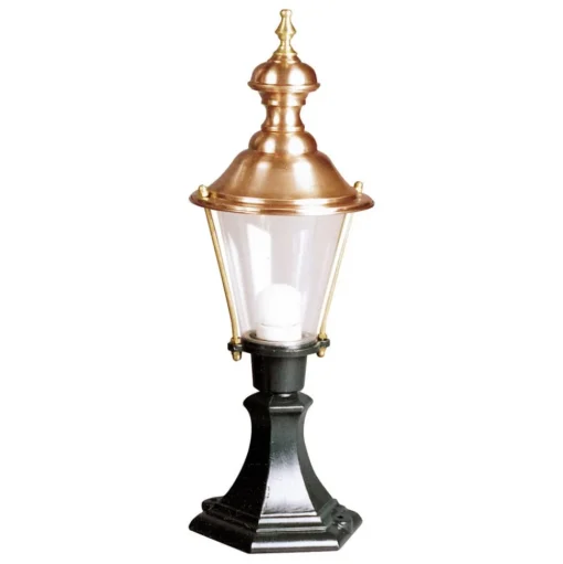 Luuk sokkellamp, zwart/koper, hoogte 56 cm