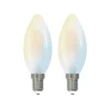 LUUMR Smart LED druppellamp set van 2 E14 4.2W CCT helder Tuya