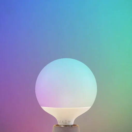 LUUMR Smart LED, E27, G125, 9W, RGB, Tuya, WLAN, mat, CCT