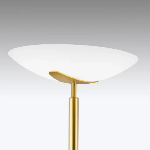 Lya LED uplighter met leeslampje in mat messing