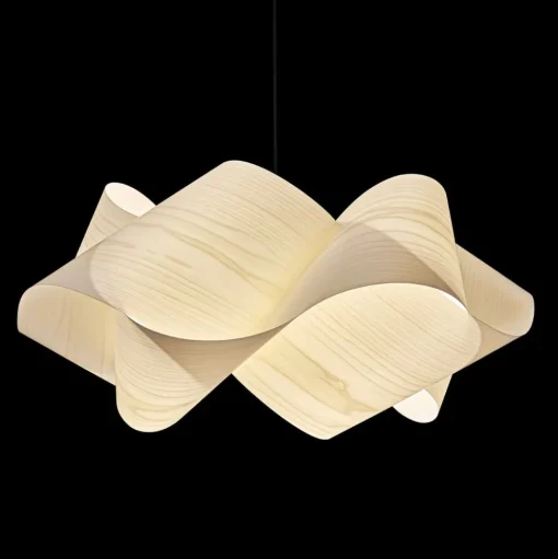 LZF Swirl hanglamp, kabel zwart Ø 54cm ivoor