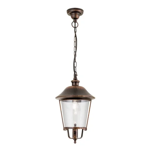 Mariella buiten hanglamp, zwart-koper, metaal