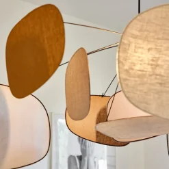 MARKET SET Hanglamp Screen 70's, Ø 110 cm, linnen, kleurrijk
