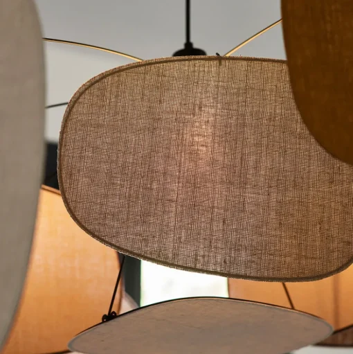 MARKET SET Hanglamp Screen 70's, Ø 110 cm, linnen, kleurrijk