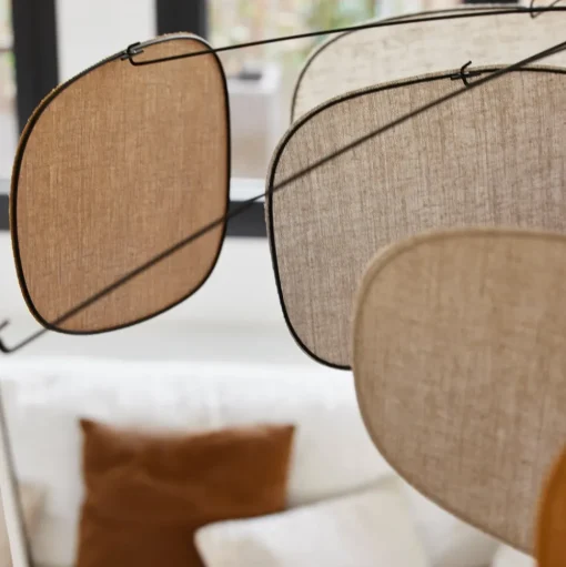 MARKET SET Hanglamp Screen 70's, Ø 110 cm, linnen, kleurrijk