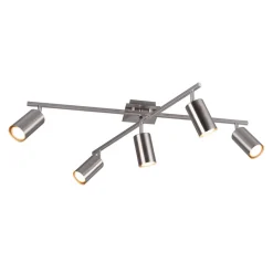 Marley plafondspot, mat nikkel 5-lamps