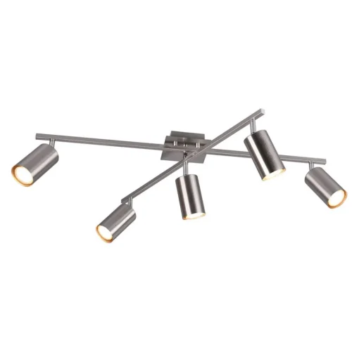 Marley plafondspot, mat nikkel 5-lamps
