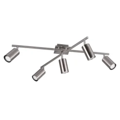 Marley plafondspot, mat nikkel 5-lamps