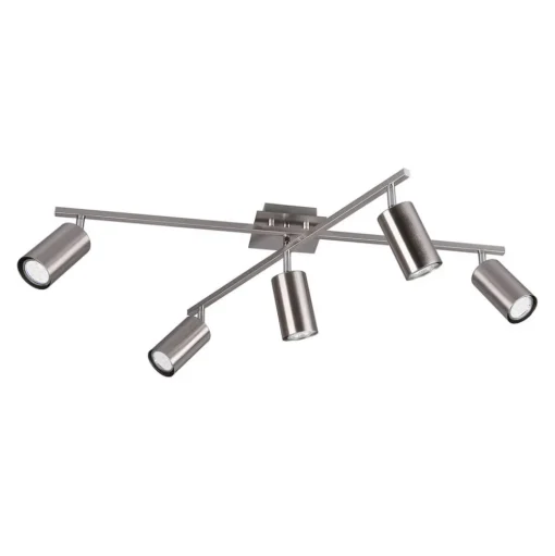 Marley plafondspot, mat nikkel 5-lamps