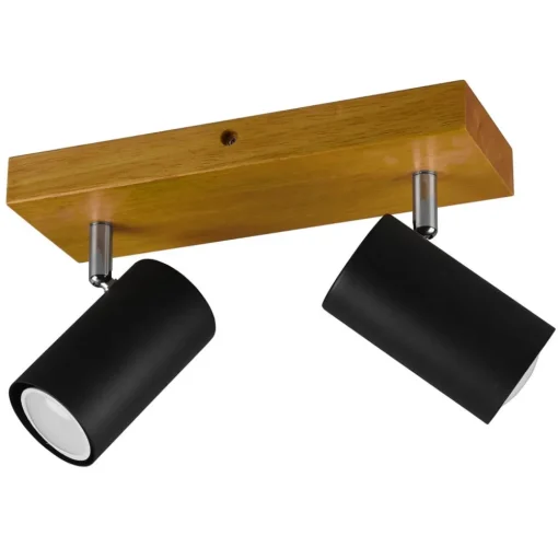 Marley plafondspot, mat zwart, 2-lamps