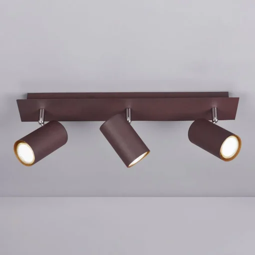 Marley plafondspot, roestkleur, 3-lamps