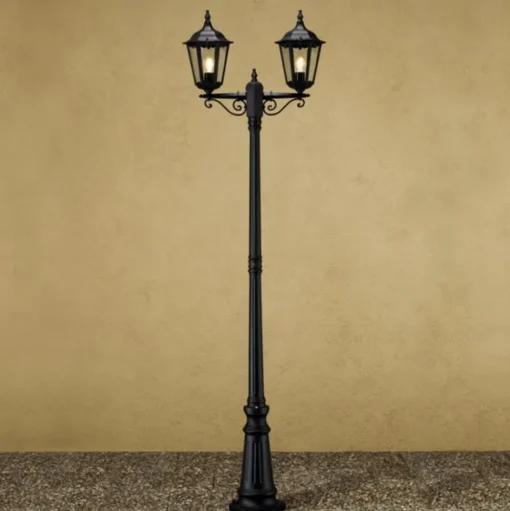 Mastlamp Firenze, 2-lamps, zwart