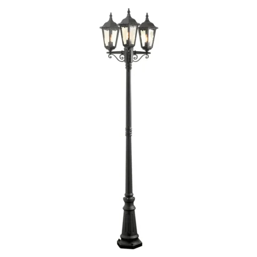 Mastlamp Firenze, 3-lamps, zwart