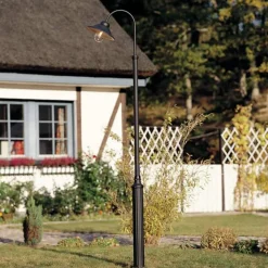 Mastlamp Vega, zwart mat, 1-lamp, 247 cm