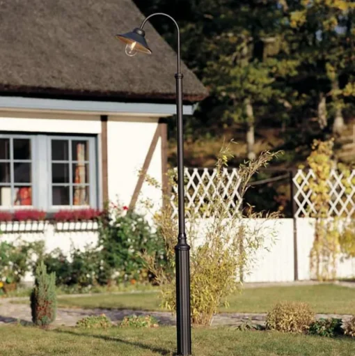 Mastlamp Vega, zwart mat, 1-lamp, 247 cm