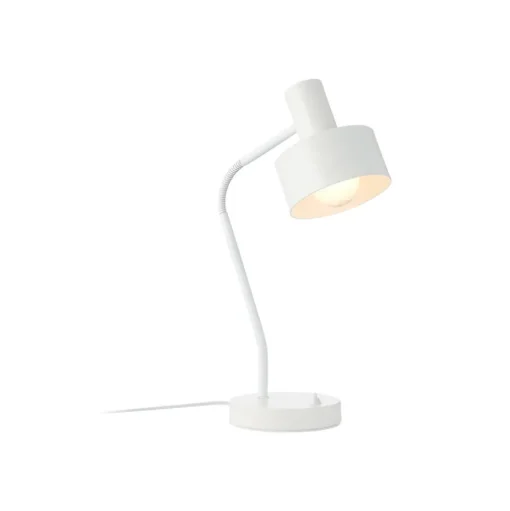 Matis tafellamp, metaal, verstelbare kap, wit