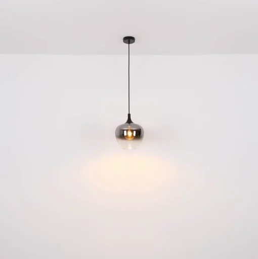 Maxy hanglamp, Ø 48 cm, rookgrijs, glas, 3-lamps.