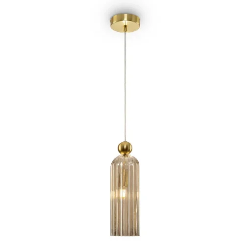 Maytoni Antic hanglamp, glazen kap in Cognac