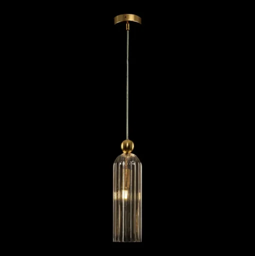 Maytoni Antic hanglamp, glazen kap in Cognac