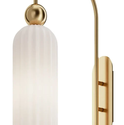 Maytoni Antic wandlamp, glazen kap in wit