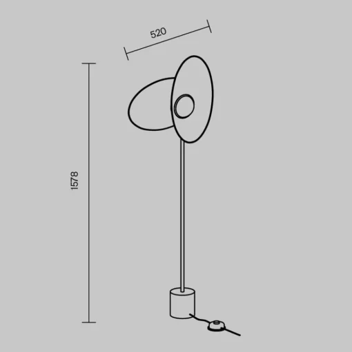 Maytoni Evolution LED vloerlamp, zwart/wit, hoogte 158 cm