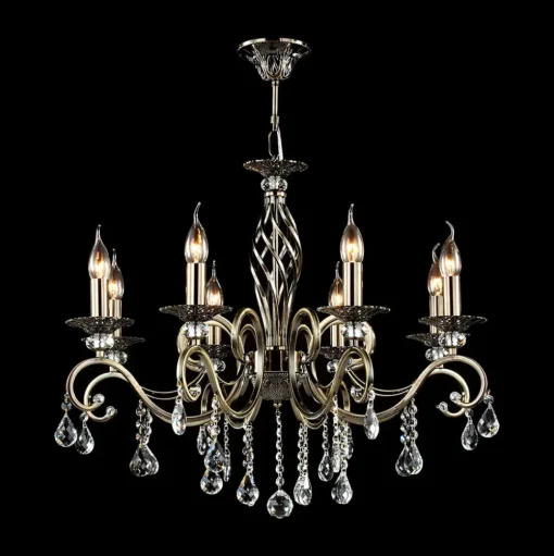Maytoni Grace kroonluchter 8-lamps messing/wit