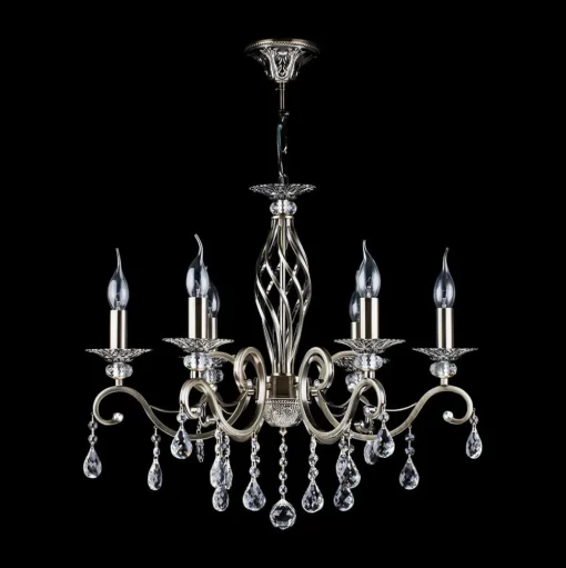 Maytoni Grace kroonluchter 6-lamps messing/wit