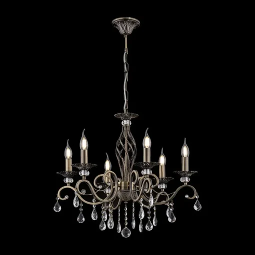 Maytoni Grace kroonluchter 6-lamps messing/wit