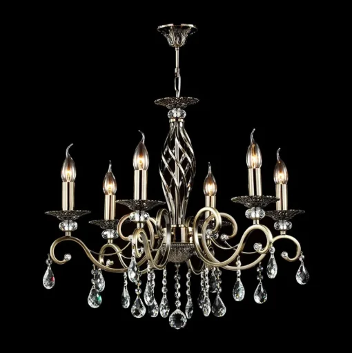 Maytoni Grace kroonluchter 6-lamps messing/wit