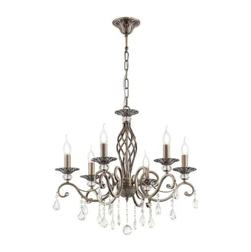 Maytoni Grace kroonluchter 6-lamps messing/wit