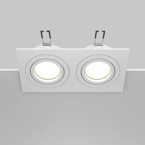 Maytoni inbouwlamp Atom, wit, 2-lamps, 17,5 x 9,2 cm
