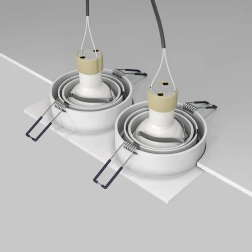 Maytoni inbouwlamp Atom, wit, 2-lamps, 17,5 x 9,2 cm