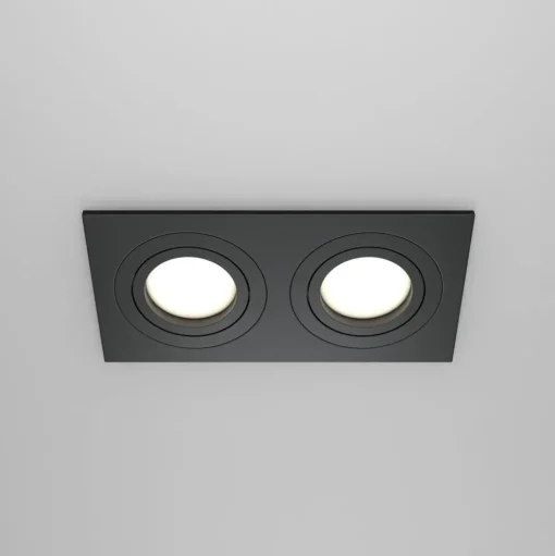 Maytoni inbouwlamp Atom, zwart, 2-lamps 17,5 x 9,2 cm