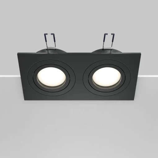 Maytoni inbouwlamp Atom, zwart, 2-lamps 17,5 x 9,2 cm
