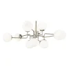 Maytoni kroonluchter Erich, nikkelkleurig glas/metaal 12-lamps.