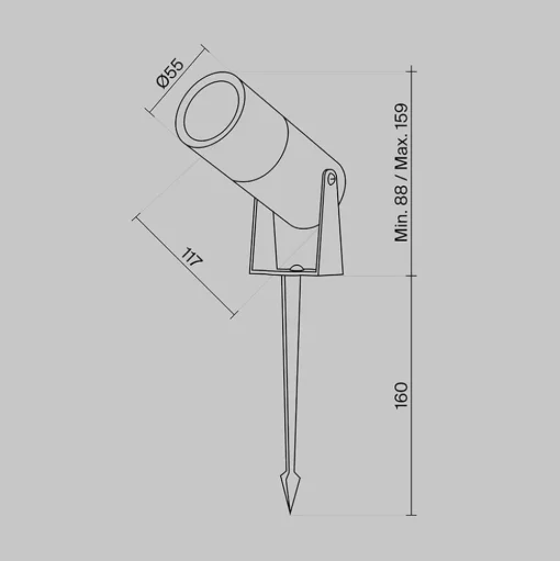 Maytoni LED prikspot Bern, grafiet, Ø5,5cm, 5W, IP65