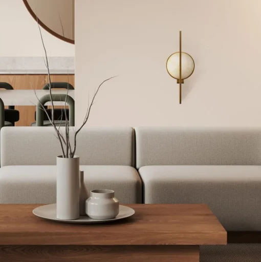 Maytoni Marmo wandlamp in goud met marmer