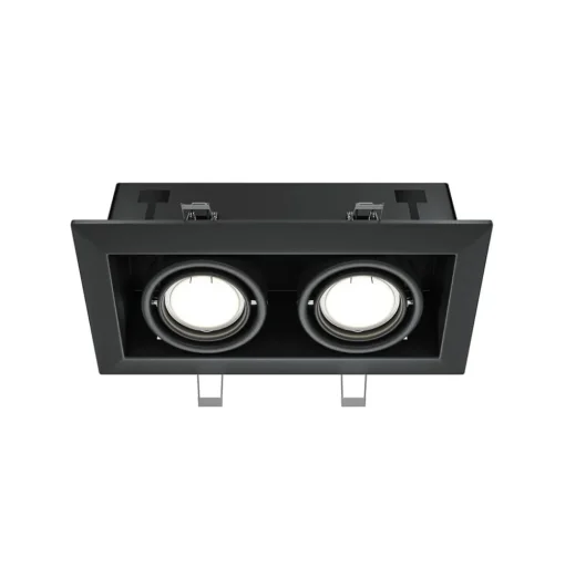 Maytoni metalen inbouwlamp, zwart, 25 x 13 cm, 2-lamps