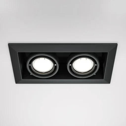 Maytoni metalen inbouwlamp, zwart, 25 x 13 cm, 2-lamps